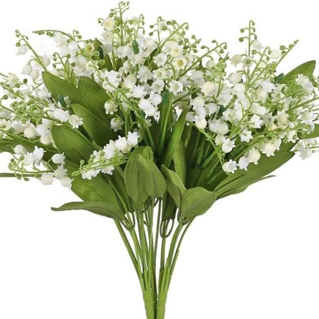 3 stk. Kunstige Blomster Indendørs Udendørs Kunstig Busk med Hvide Blomster KLB