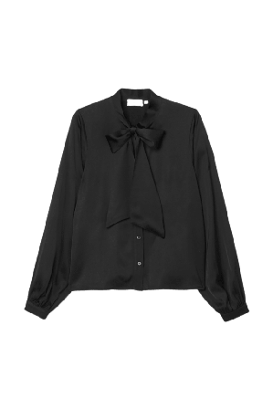 Carin Wester Blus med knytband AXELINE Överdelar Svart 38