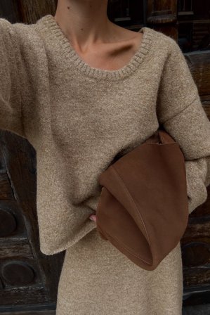 NA-KD - Strikket genser med rund hals - Gensere - Beige - XS (EU 32)