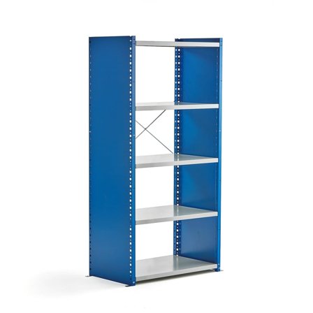 Flexibelt Hyllställ MIX - 5 hyllplan - Ljusgrå/RAL 7035