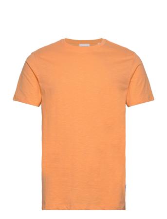 Basic Slub Tee S/S T-shirts Short-sleeved Oransje Lindbergh*Betinget Tilbud