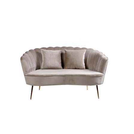 251 King 2 sits soffa plysch med kuddar. Fåtölj 254. pall 257.