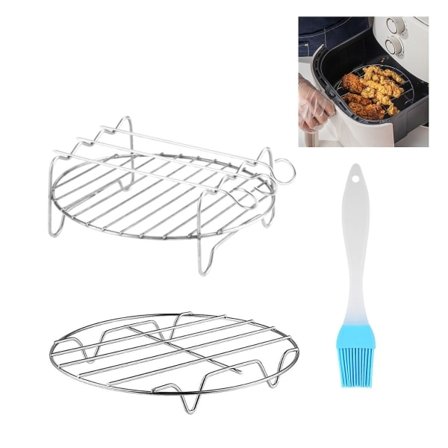 Air Fryer Tillbehör Stekbur Skål Bakplåtsställ Grillspetthållare