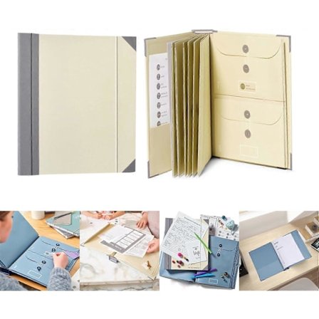 Folio Mapper med Lommer, Trekkspill Filorganisator for Papir, Regning, Viktige Dokumenter Organizer for Estate Planning, i Tilfelle Jeg Forsvinner 