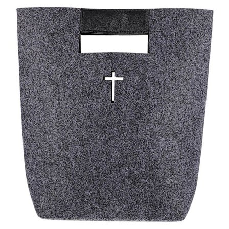 1 stk. Bibelkuffert Filt Tote Filt Bibelomslag Bibel Tote Shopping Bag (33X32X23CM, Grå)