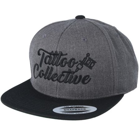 Tattoo Collective - Grå snapback Keps - Logo Charcoal/ Black Snapback @ Hatstore