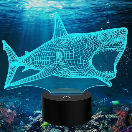 Djurhaj Gåvor Till Hajälskare 3D Illusion Nattlampa