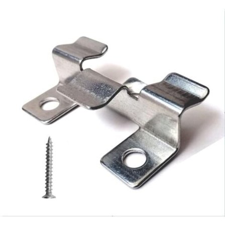 TS-Sæt med 100 fastgørelsesclips til komposit terrassebrædder med skruer i rustfrit stål (højde 1 cm)