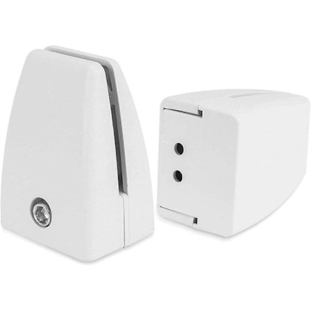 Glassklips, Glassklemme Speilholder, Justerbar Glassfeste, Speilhylleklemme, for Speil, Glass, Paneler og Hyllebraketter, Hvit