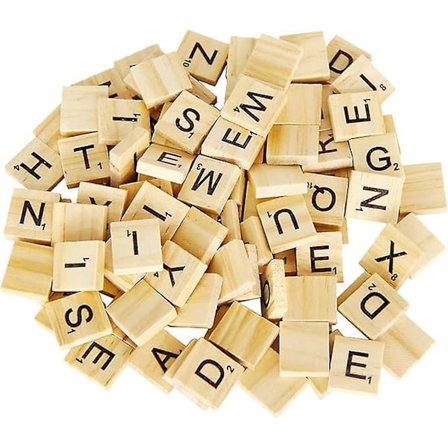 100 Trebokstaver i Tre, Scrabble Bokstaver til Håndverk (FMY)