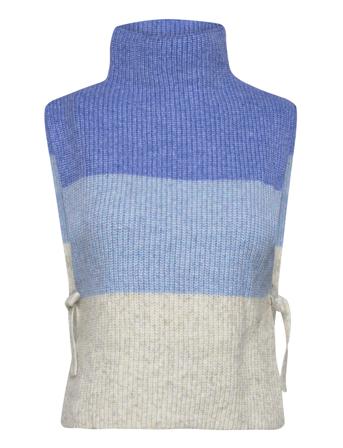J Scarf Bib Block Colours Vests Knitted Vests Sininen Lindex