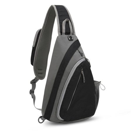 Slingväska för kvinnor män: Small Sling Backpack - Mini Shoulder B black