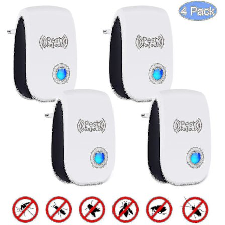 4 stk. Ultralyd Skadedyrsbekæmpelse Elektronisk Insektsbekæmpelse Dyrebekæmpelse