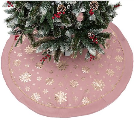 Pyöreä Joulukuusen Alus, Joulukuusen Matto Joulukuusen Koristelu Kuusen Alus Juhla-Ajan Kotikoristeluun (120cm, Vaaleanpunainen)