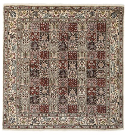Handgeknoopt Perzisch Moud Vloerkleed 201X207 Bruin/Oranje