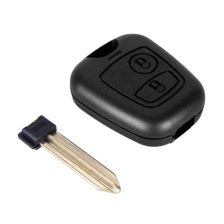 2-knapps Bilnyckel Skal Fjärrväska Oklippt Blad Citroen Svart One Size