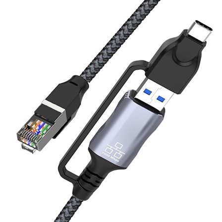 USB Typ C RJ45 Gigabit Internetkabel 1,8m Flätad Design Snabb Dataöverföring