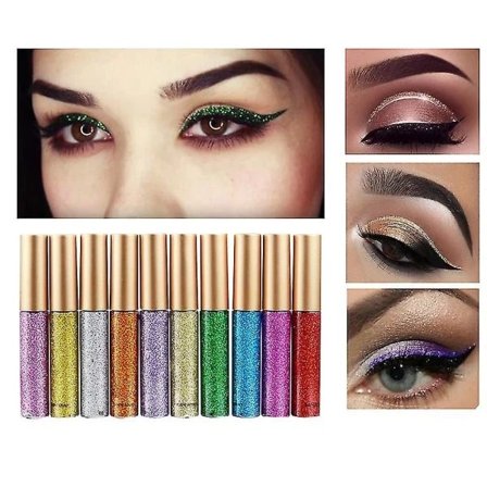 Kuuma tarjous edulliseen hintaan! 10 väriä nestemäinen glitter eyeliner, kimalteleva vedenpitävä luomiväri_costbuy-Glad