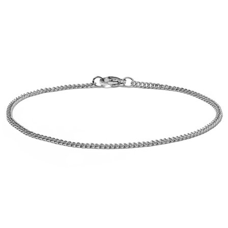 Pulsera de cadena plateada de 2 mm para hombres - Pulseras de acero