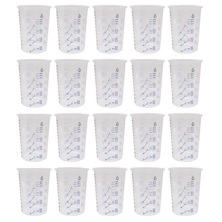 20 stk Plast Engangs Malingblanding Kopper Målebeger Resin Epoxy Hell 600ml