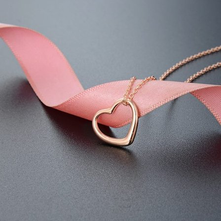 (Roseguld) 925 Sterling Silver Hjärtformat Halsband