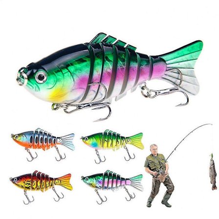 Fiskesluk for ferskvann, 3D-fiskesluk for fersk- og saltvann, realistisk multifunksjonell 3D-sluk for ørret og steinbit med livlig svømmebevegelse