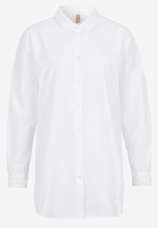 Soyaconcept - Stilren lang skjorte i hvit for damer i størrelse S (38) - Cellbes