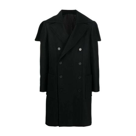 Balmain Double-Breasted Coats Sort, Herre Uldfrakker