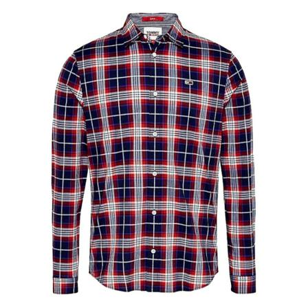 Tommy Jeans Men's 10983C87 cadres shirt Rød, Herre