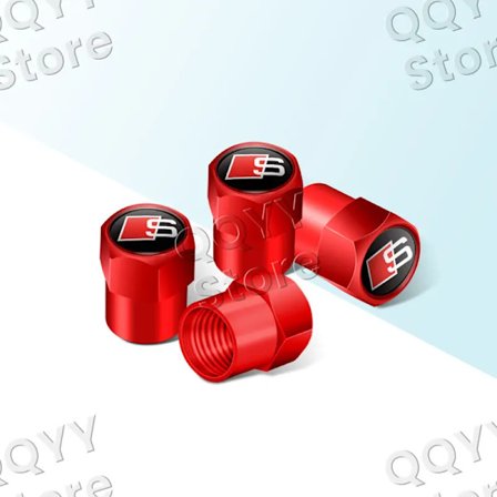 4 stk. metallbilhjul dekkventilhetter støvbeskyttelsesdeksel for Audi S line Emblem A3 A4 A5 A6 B6 B7 B8 Q7 Q3 Q5L Q2L A6L A4L S4