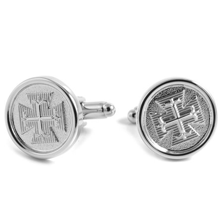 Okrągłe spinki do mankietów z krzyżami dla mężczyzn