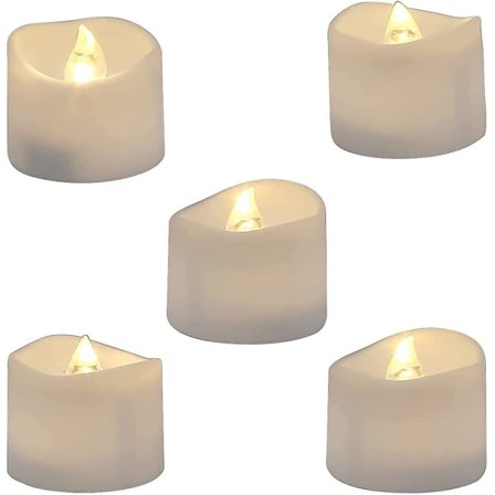 Flamlösa LED-värmeljus, batteridrivna, 12 st