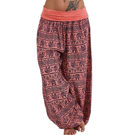 Dame Baggy Harem Bukser Leggings Hippie Yoga Bukser blå z