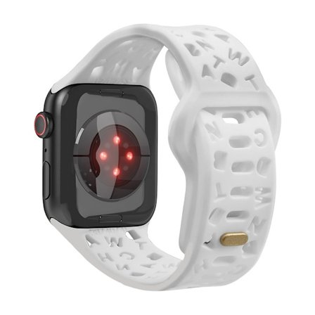 Apple Watch Series 8 (41mm) klockarmband i silikon med ihålig bokstav - Vit