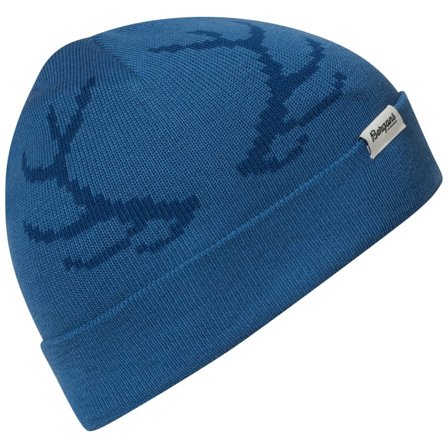 Bergans Antlers Kids Beanie Children beanies Blue OneSize