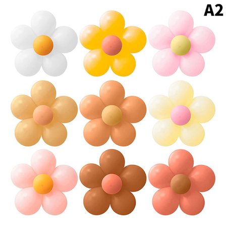 54+9+1 st Daisy Sunflower Latex ballong Festdekorationer Multicolor