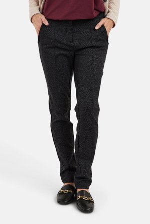 BRANDTEX - Bukser - Sort - Leopard Print