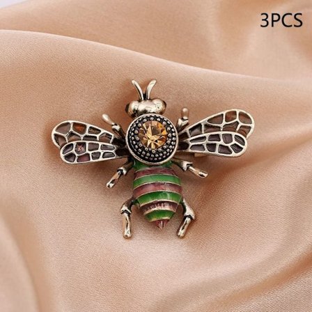 3 st Pearl Bee Corsage Crystal Brosch F F