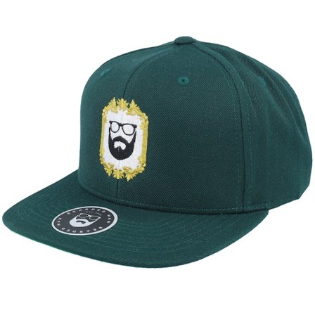 Bearded Man - Grønn snapback Caps - Classic Gold Frame Dark Green Snapback @ Hatstore