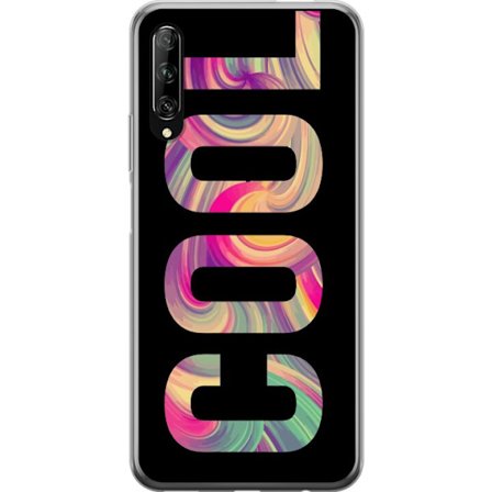 Yhteensopiva Puhelinkuori Huawei Huawei P smart Pro 2019 Nykytaiteellinen typografia taiteilu sanaa LOVE nestemäisissä sateenkaariväreissä mustaa