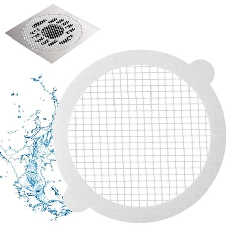 [PLEE] 30 stk. engangs afløbshårfanger til brusebad, netklistermærker til hårafløb, hårfilter, hårsi til badeværelse/badekar/køkken/vask (rund)