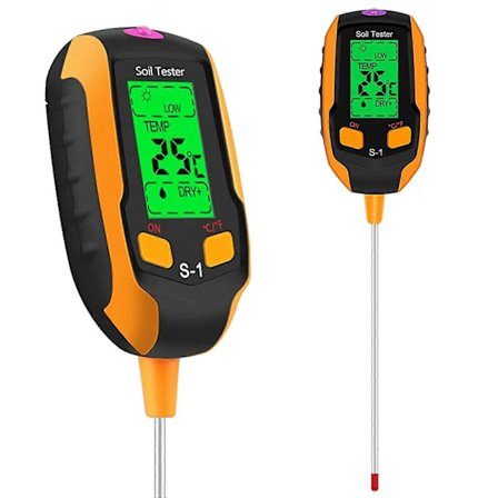 2025 Ny 2022 Oppgradert 4-i-1 Jordfuktighetsmåler, Digital Plantetemperatur/Jordfuktighet/PH-måler/Sollys