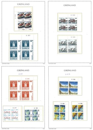 Grønland - Samling af marginal blokke i 1 frimærkealbum - Postfrisk