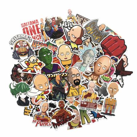 Klistermärken, 50 Pack - One Punch Man Multifärg