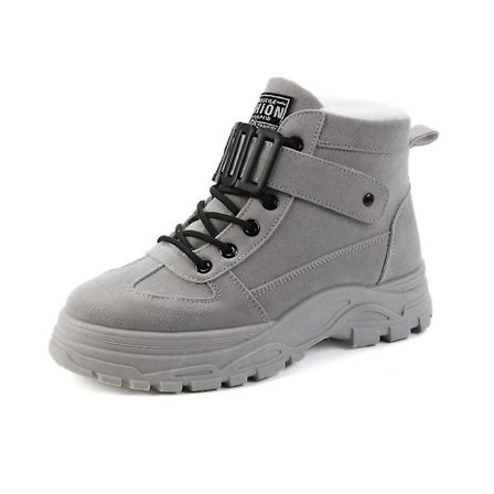 Tykke plysj, høyhælte varme sko for kvinner