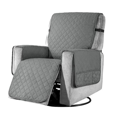 Lænestolsbetræk, 1-personers sofa skridsikker til lænestole, blød beskytter vaskbar derhjemme til hjem med børn og kæledyr, Small (Lysegrå)