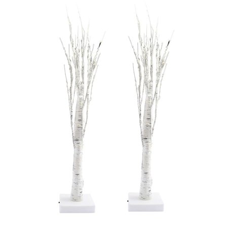 Belyst björk för inom- och utomhusbruk, 60 cm LED vit kvist med flexibel gren & kvalitetssäkring