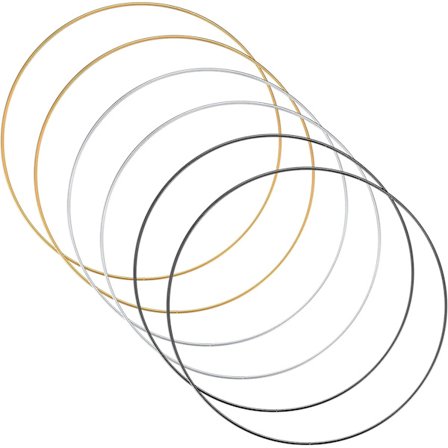 6 kpl Kukkakehän Vanteet, DIY-askartelu Rengas, 30cm Kulta Hopea Musta