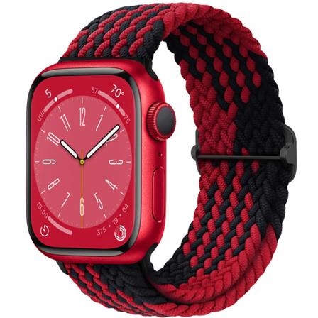 För Apple watch band 44mm 40mm 45mm 49mm 41mm 45 mm correa Flätat Solo Loop armband iWatch series 8 9 3 se 5 6 7 Ultra 2 Strap strip black red