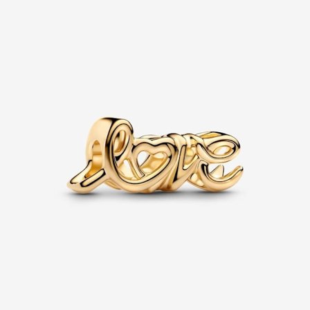 Pandora - Håndskrevet Kjærlighet Charm - 14k gullbelegg
